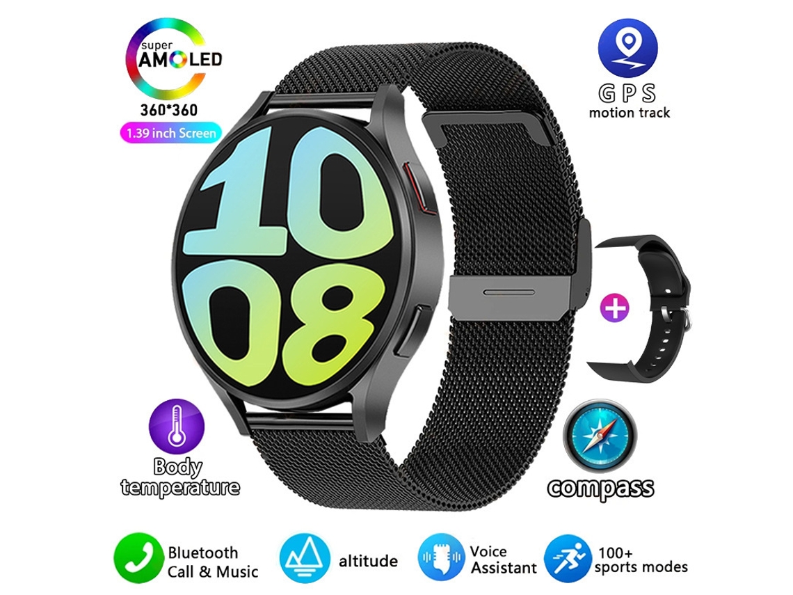 Smart Watch SHAH ARPAN M10 Monitoramento de Saúde de Chamadas Bluetooth Black Milan