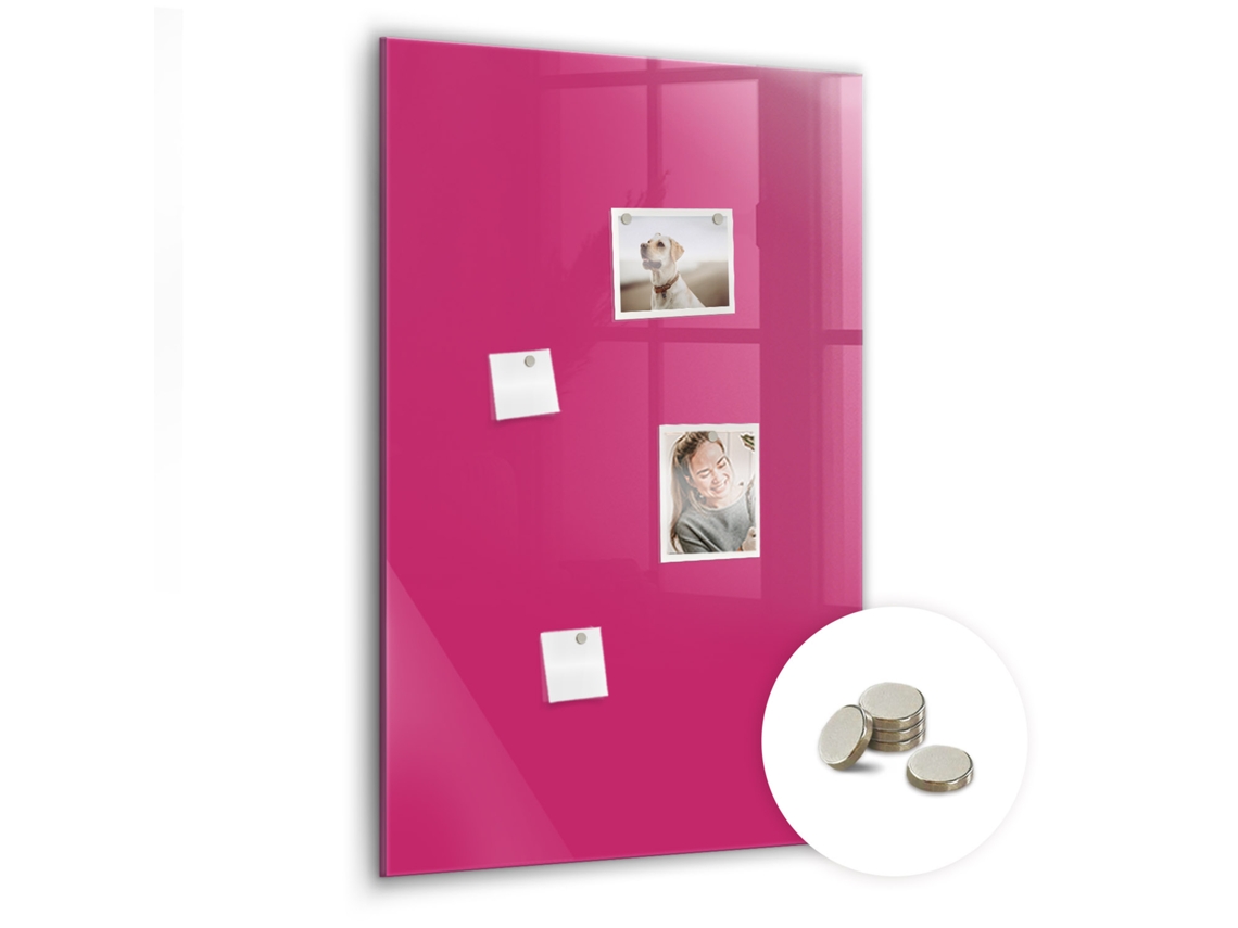 Quadro De Vidro Magnético Rosa Claro Para A Sala De Estar Espelharte (60x90 Cm)
