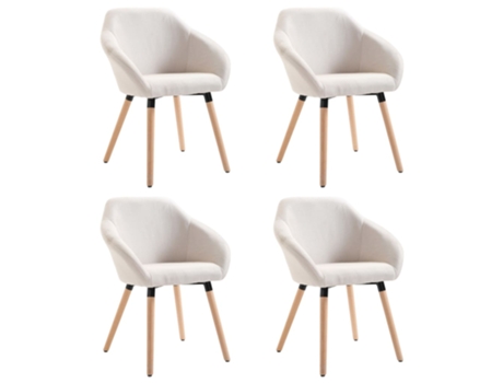 Cadeiras de Refeição  4 Peças Tecido ( 62 x 54 x 83.5 cm - Bege)