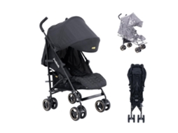 Carrinhos De Bebé Com Encosto Reclinável, Carrinho De Viagem Dobrável, Com Capacidade Para 22 Kg, Incluindo Capota, Capa De Chuva E Porta-copos Preto