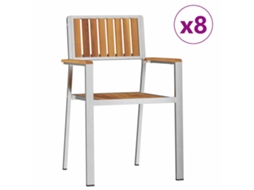 Maison Exclusive - Cadeira De Jardim 8 Pcs Castanho Madeira Sólida De Acácia