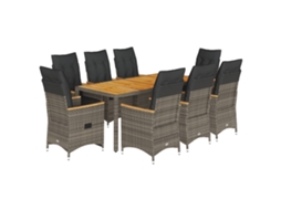 Garden Dining Set, Garden Dining Sets Vidaxl Cinzeto Rattan / Vime (190 X 90 X 75 Cm)