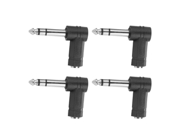 ADAPTADOR de áudio 4 unidades 3.5mm fêmea para 6.35mm 1/4" macho para fones de ouvido com ângulo reto | S/MARCA
