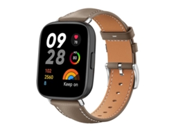 Bracelete para Redmi Watch 3 Couro Preto Cabeça Chata Marrom XIAOMOYU (20mm)