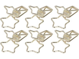 File Clips 1, 25 Polegadas em Formato Estrela, 100 Unidades, Ocos Metal Clips, Design De