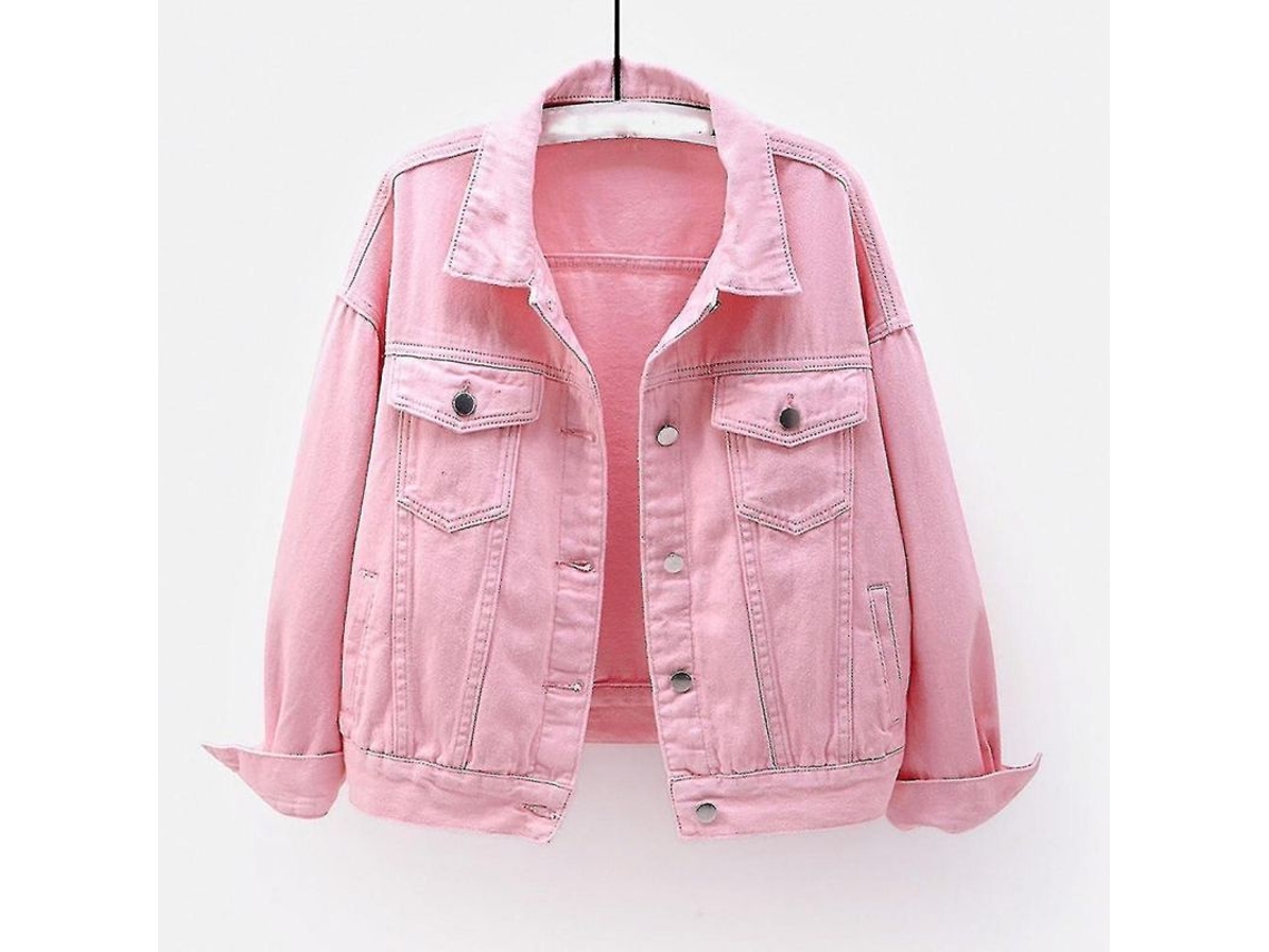2026 jaquetas de Jeans para Mulher Outono Primavera Manga Longa Casaco Quente de Tamanho S XXXL M Rosa