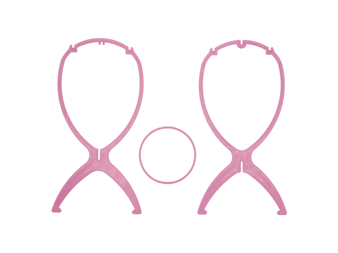 Suporte dobrável Cor-de-rosa Peruca para uso doméstico e em salões de beleza