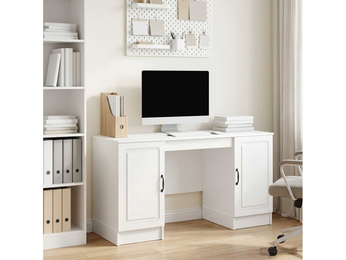 Vidaxl Mesa Branco Brilhante 142,5 X 50 X 75 Cm Derivados De Madeira