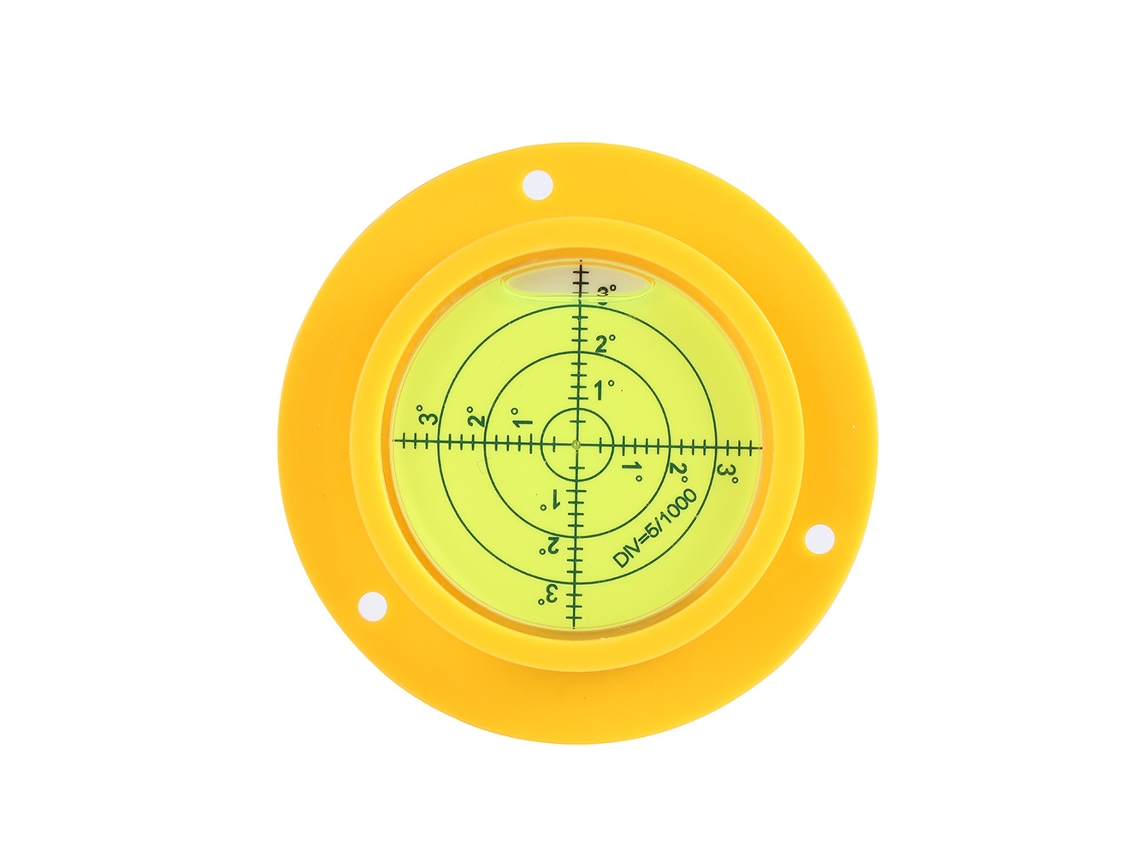 Nível Circular De Alta Precisão 90 Mm Com Furos Montagem Para Autocaravanas