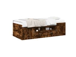 Sofá cama com Gavetas Sem Colchão Carvalho Fumado 100x200 cm MAISON EXCLUSIVE