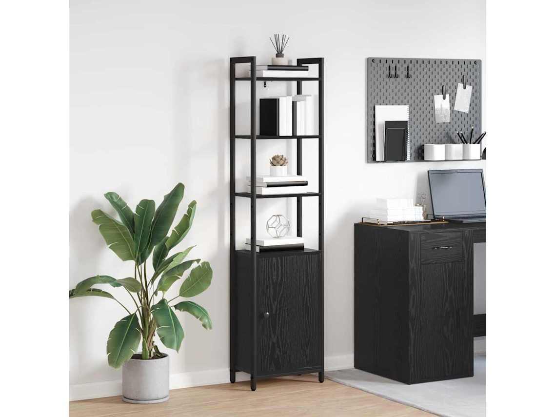 Vidaxl Gabinete De Livros 6 Níveis 40 X 24 X 161 Cm Carvalho Preto
