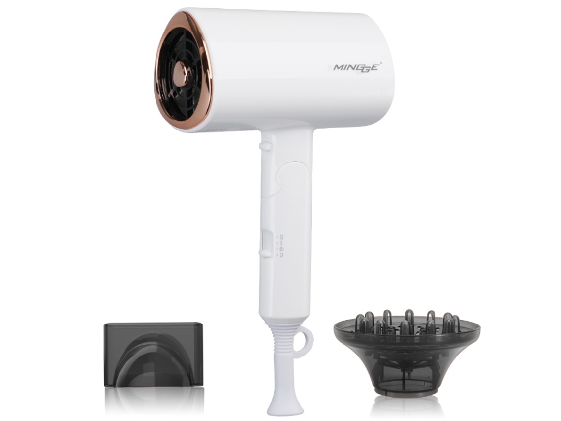 (branco) Secador De Cabelo Dobrável De 1800 W Com Concentrador De Ar