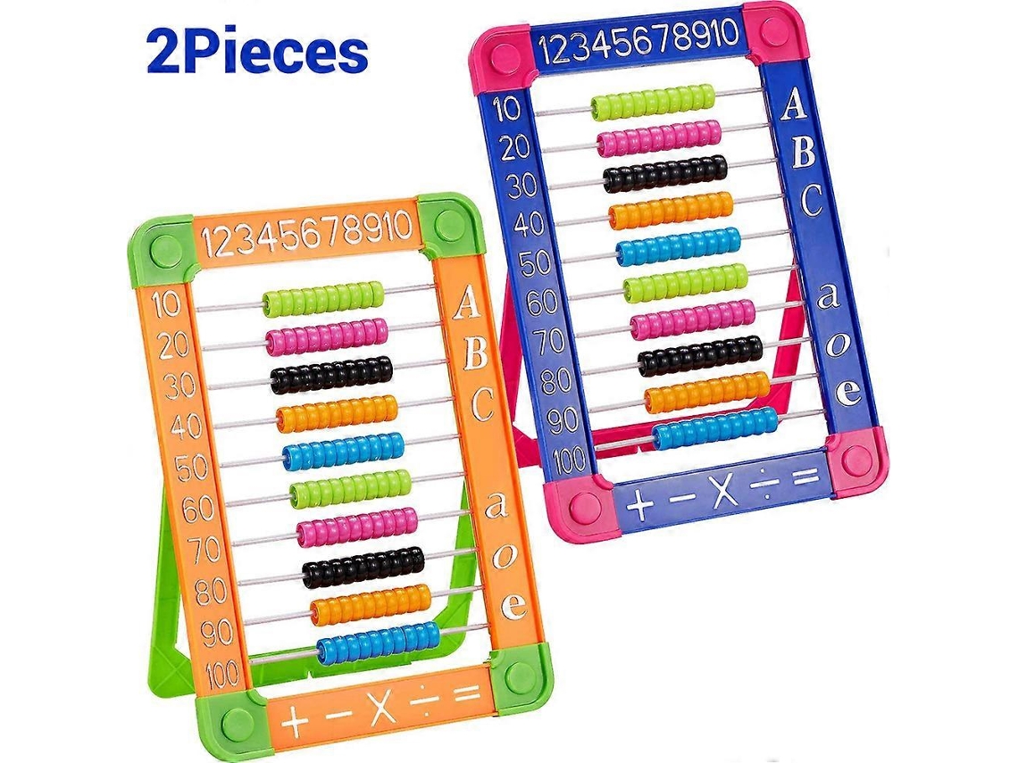 2 Pcs Random Color Plastic Abacus Row Number Toys Kids Math Educational Counting Tools With Beads