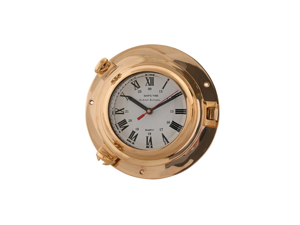 Relógio de Parede em Latão com Vidro Dourado Brilhante, 23x7x23cm ALEXANDRA HOUSE LIVING