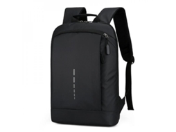 Mochila Masculina Impermeável Leve com Compartimento para Notebook de 15.6'' Estilo Clássico Preto S/MARCA