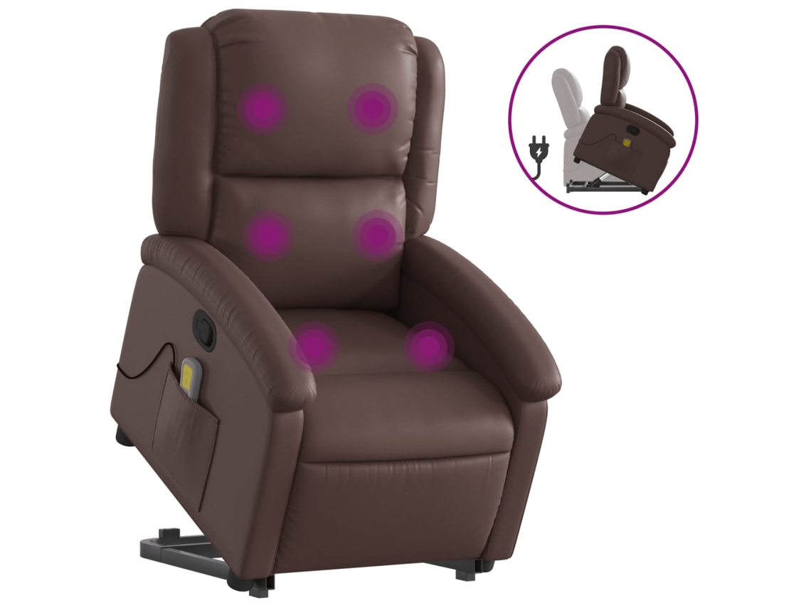 Stand Up Massage Recliner Chair, Stand Up Massage Recliner Chairs Vidaxl Marrom Couro Artificial