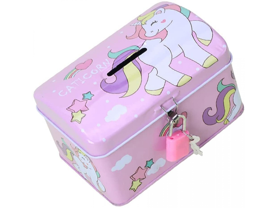 Cofrinho Unicórnio Para Crianças, Cofrinho De Desenho Animado Com Cadeado Aquaforge