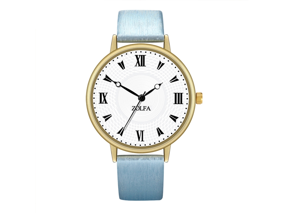 Relógio de Pulso Casal com Pulseira Pu Movimento de Quartzo Analógico Azul