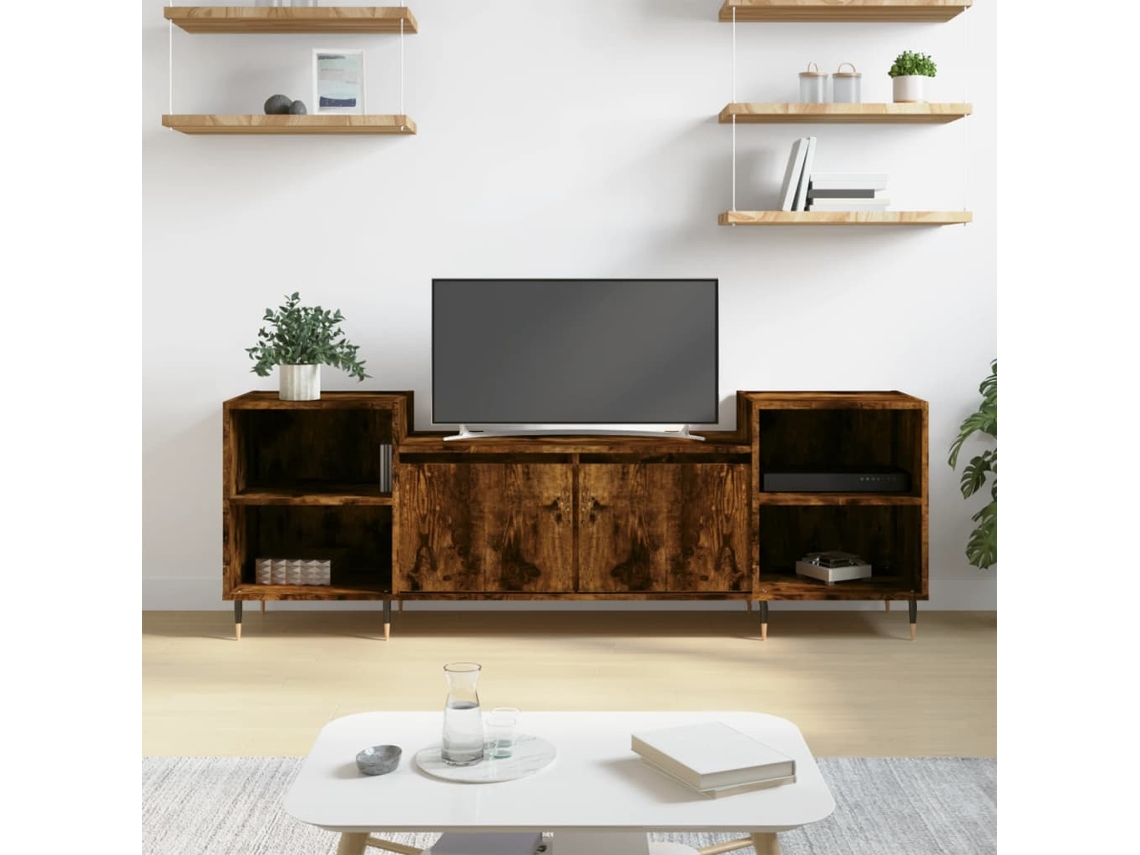 Vidaxl Móvel De Tv 160x35x55 Cm Derivados De Madeira Carvalho Fumado
