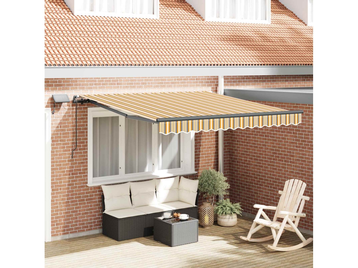 Vidaxl Toldo Retrátil Multicolor 300 X 250 Cm Tecido E Alumínio