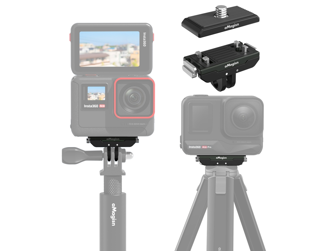 Soporte Magnético De Liberação Rápida Para Câmera De Ação Ac14-b Com Parafuso De 1/4 Polegada Compatível Com Insta360 Ace Pro/gopro Hero 12