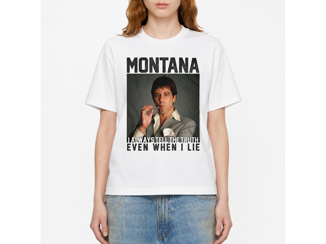 Rockinstone Scarface Movie Montana White Adult T-shirt Size:xl