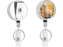 Clipe Crachá, Design De Alpaca Desenho Animado, Porta Crachá Fofo, Carretel Retrátil De Metal Professores