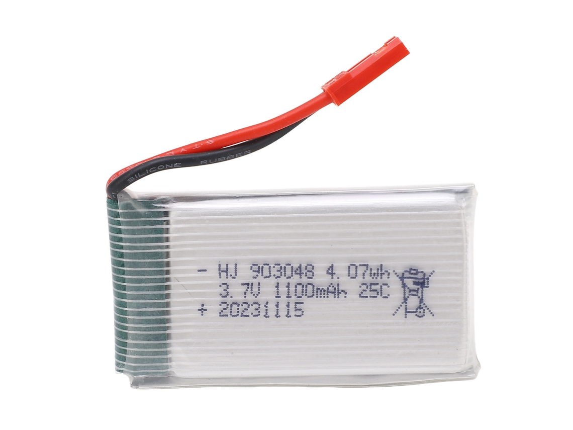 Bateria Lipo 3.7v 1100mah Para Drone Rc X5sw H5p Peças De Reposição Plug Jst Vermelho