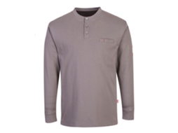 Camiseta Henley Antiestática e Resistente a Chamas Cinza / XL PORTWEST