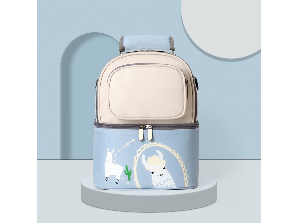 Primerox mochila Resfriadora de Leite Materno Duas Camadas Nylon com Isolação Térmica Bege Azul Céu