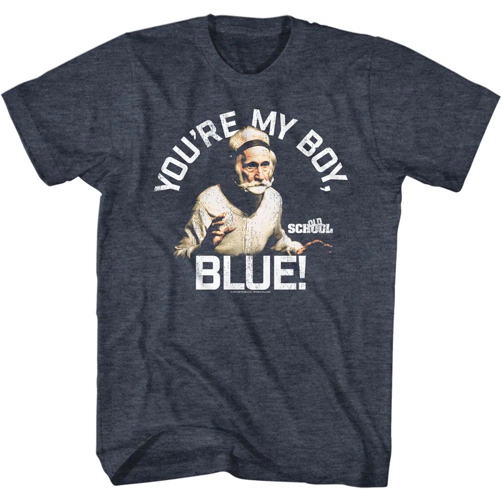Unisex Adult T-shirt Rockinstone Old School Movie My Boy Blue Heather Navy Sizem