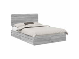 Cama com Armazenamento com Cabeceira Cinza Sonoma 150x200 cm MAISON EXCLUSIVE