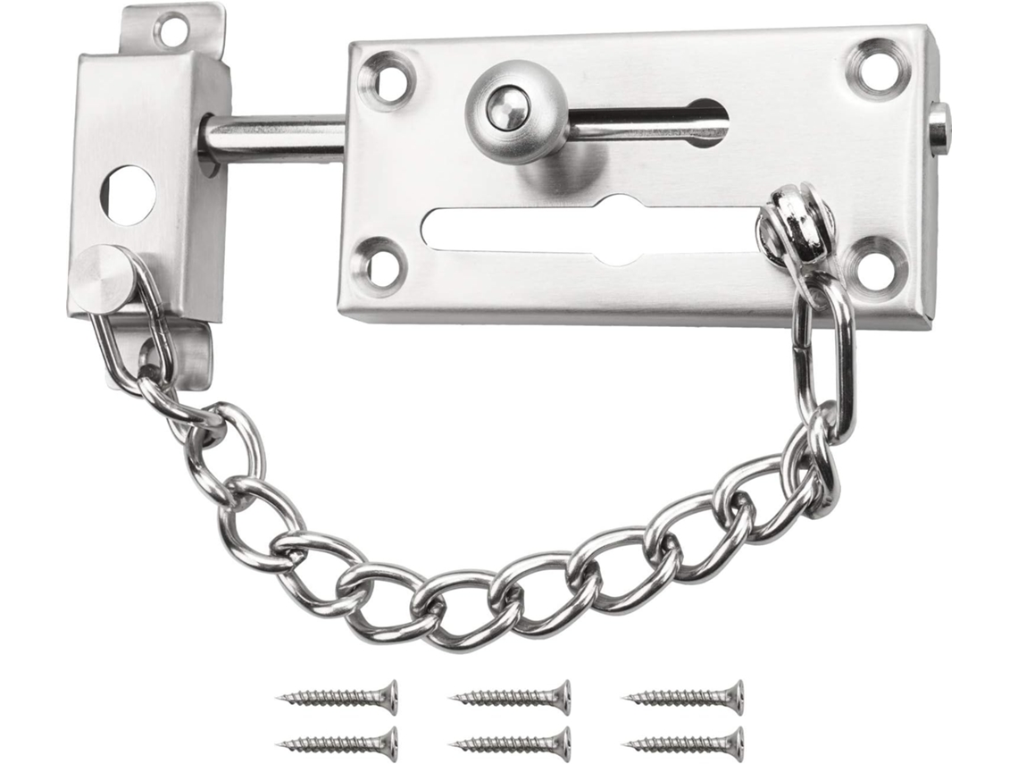 Corrente De Segurança Antirroubo Para Porta, Trava Deslizante Em Aço Inoxidável, Corrente Para Porta Interna Com Trava Antirroubo