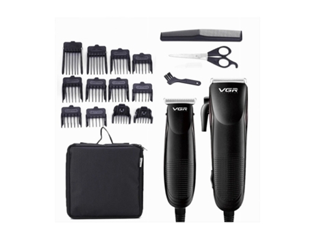 Kit combinado de 2 máquinas de barbear profissionais com fio V-023