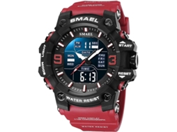 Lurelia Relógio Digital Desportivo, Visor Digital, Led, Cronómetro, Alarme, Data/calendário, 12/24h, Luminoso, Duplo Fuso/mostrador, Resina, Preto