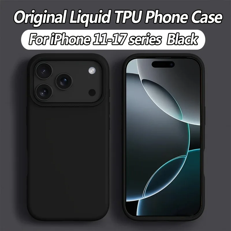 Capa De Silicone Líquido À Prova De Choque Para Iphone (iphone 15 Pro Max Preto), Capa Protetora Macia.