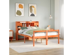 Vidaxl Cama Com Estante Sem Colchão 150x200 Cm Pinho Maciço