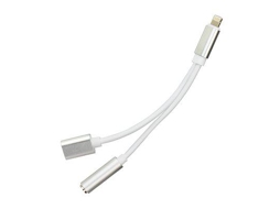 Adaptador Hf/Audio + Charging Iphone Lightning 8-Pin - Jack 3,5Mm Silver