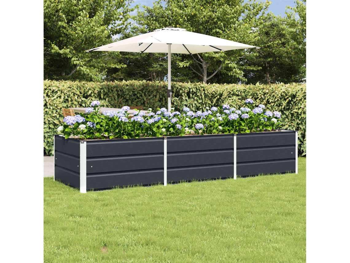 Vidaxl Floreira Antracite 240 X 80 X 45 Cm Aço