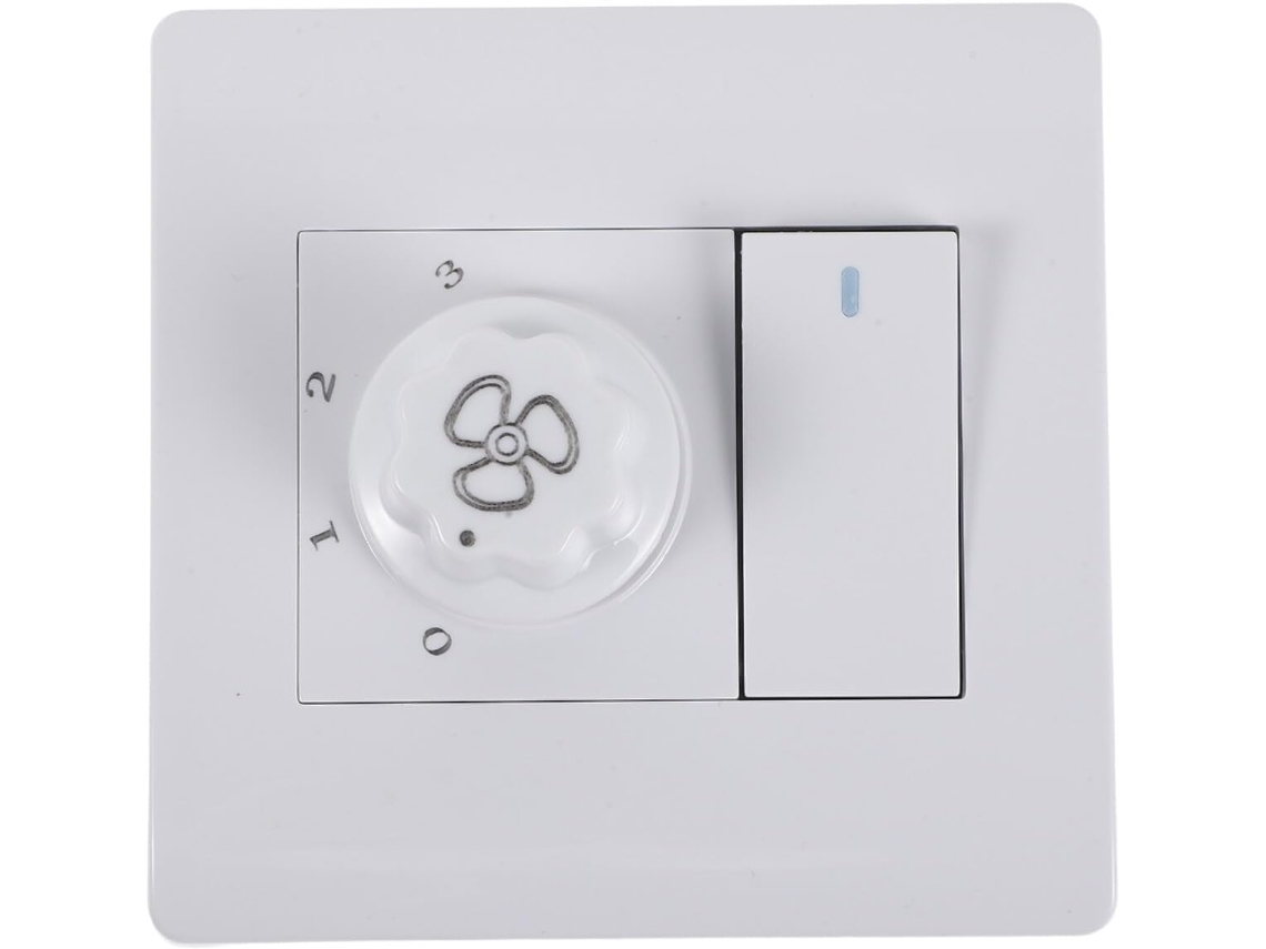 Interruptor De Parede Nuobesty Compatível Com Ventilador Teto E Luminária, Controle Rotativo De 3 Velocidades, Tamanho