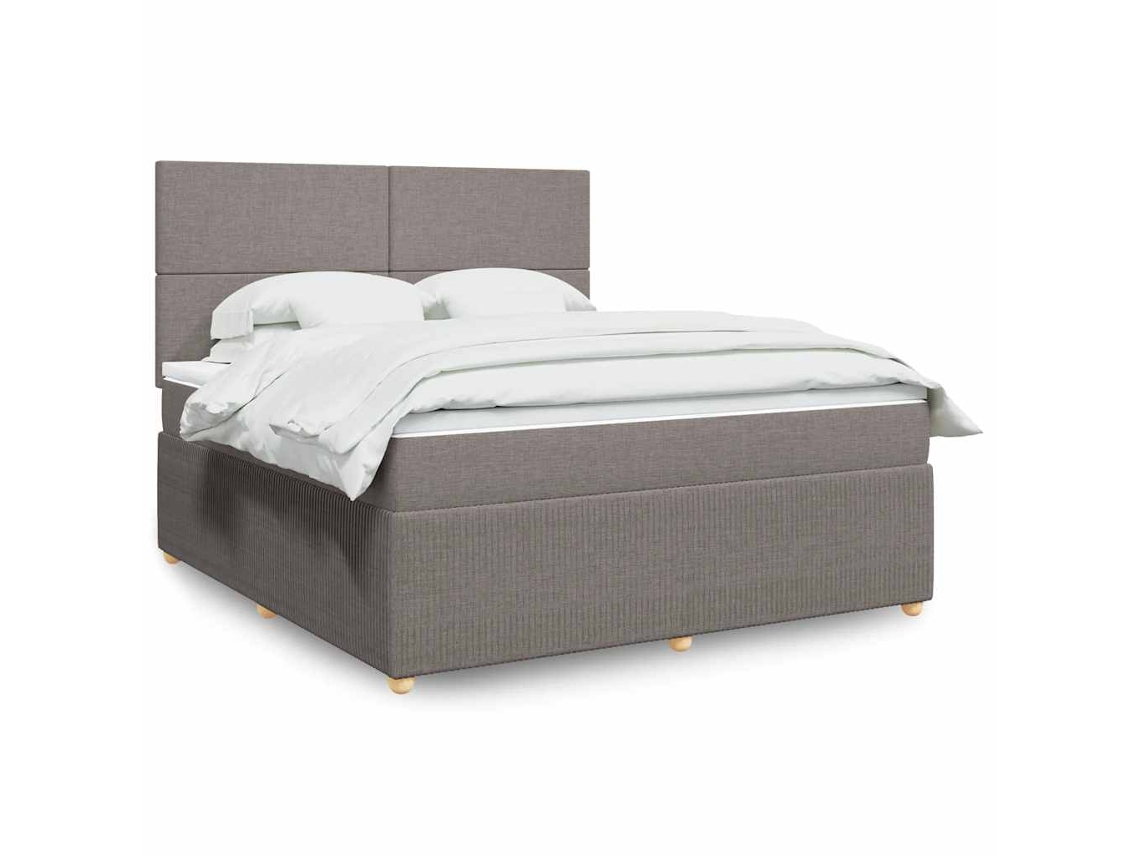 Vidaxl Cama Com Molas/colchão 180x200 Cm Tecido Castanho-acinzentado