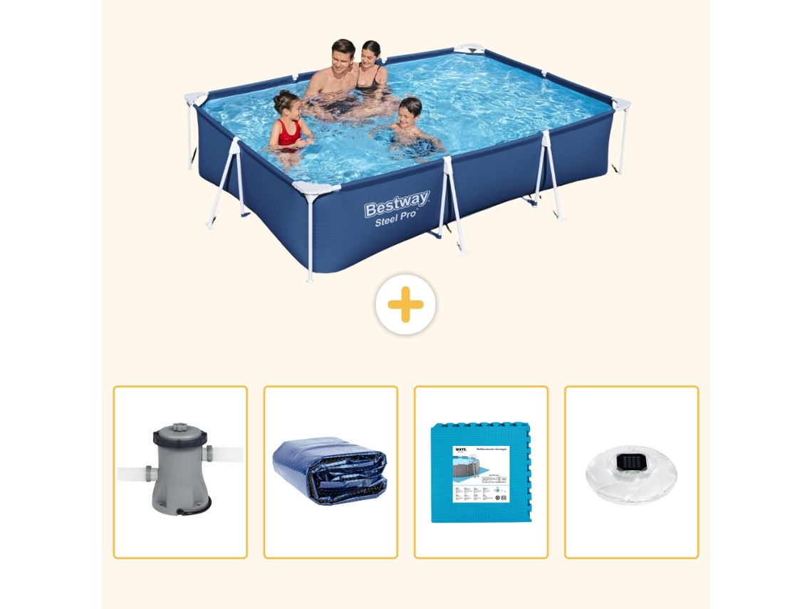 Bestway Piscina Bestway Steel Pro Retangular - 300x201x66 Cm - 5-peças S326