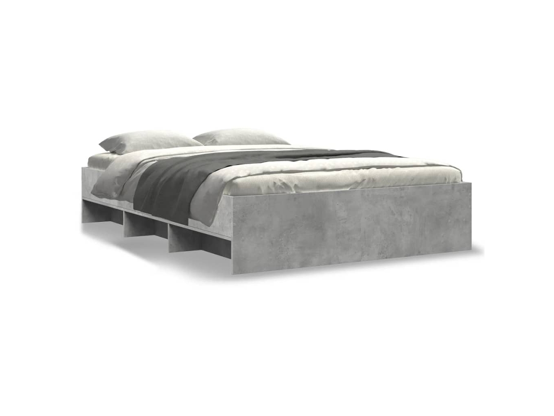 Bed Frame, Bed Frames Vidaxl Cinzeto Madeira Processada (120 X 190 Cm)