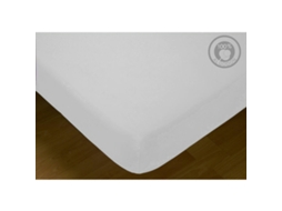 Lençol de baixo ajustável HOSTELINE IRIS (Branco - 100 % algodão - Queen)