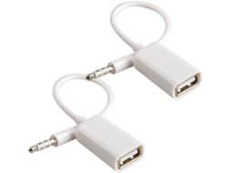 Adaptador Aux para Usb com Conector Macho de 3,5 Mm, Cabo Conversor Áudio Auxiliar 2.0 Fêmea AQUAFORGE