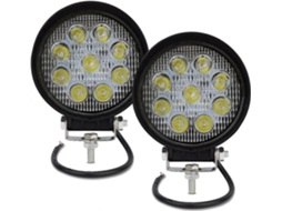 2 Peças de Luz de Trabalho Led Redonda 4 Polegadas 27w, Feixe Largo para Caminhões Off Road Suv 4x4 e Névoa