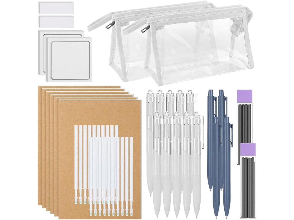 Kit De Material Escolar 48 Itens Essenciais Para Volta Às Aulas Para Estudantes Do Ensino Médio, E Gokoco