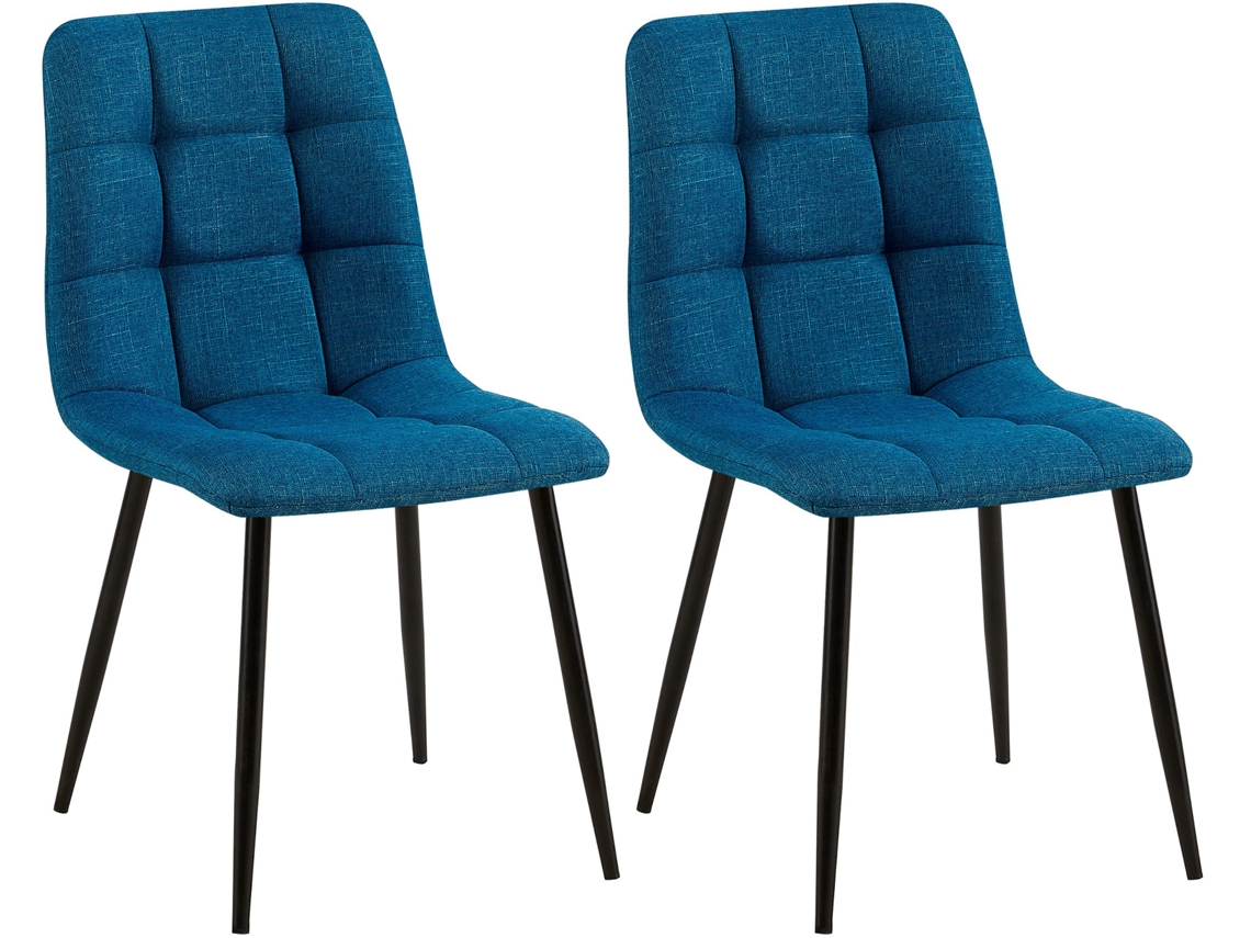 Conjunto de 2 Cadeiras de Jantar Tilde Azul/Tecido CLP