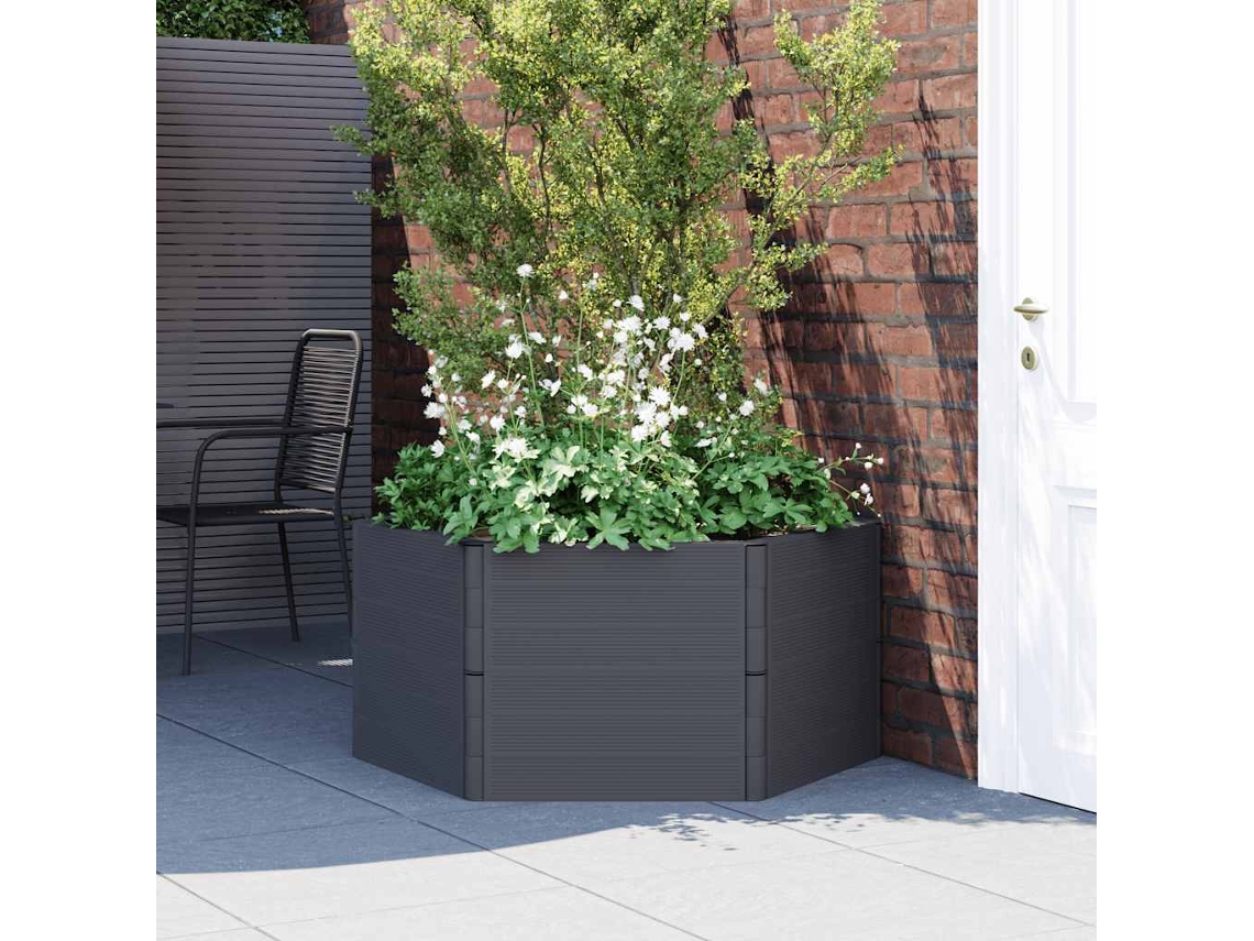 Vidaxl Vaso/floreira De Jardim Pp Antracite