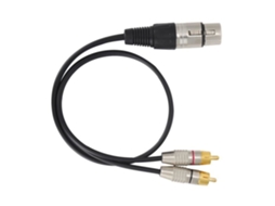 Divisor de Áudio HURRISE 1 Plugue Fêmea Xlr para 2 Plugues Macho Rca Conversor de Cabo Xlr para Rca